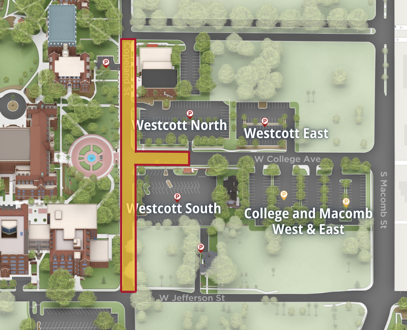 Map of roads closed for fsu graduation